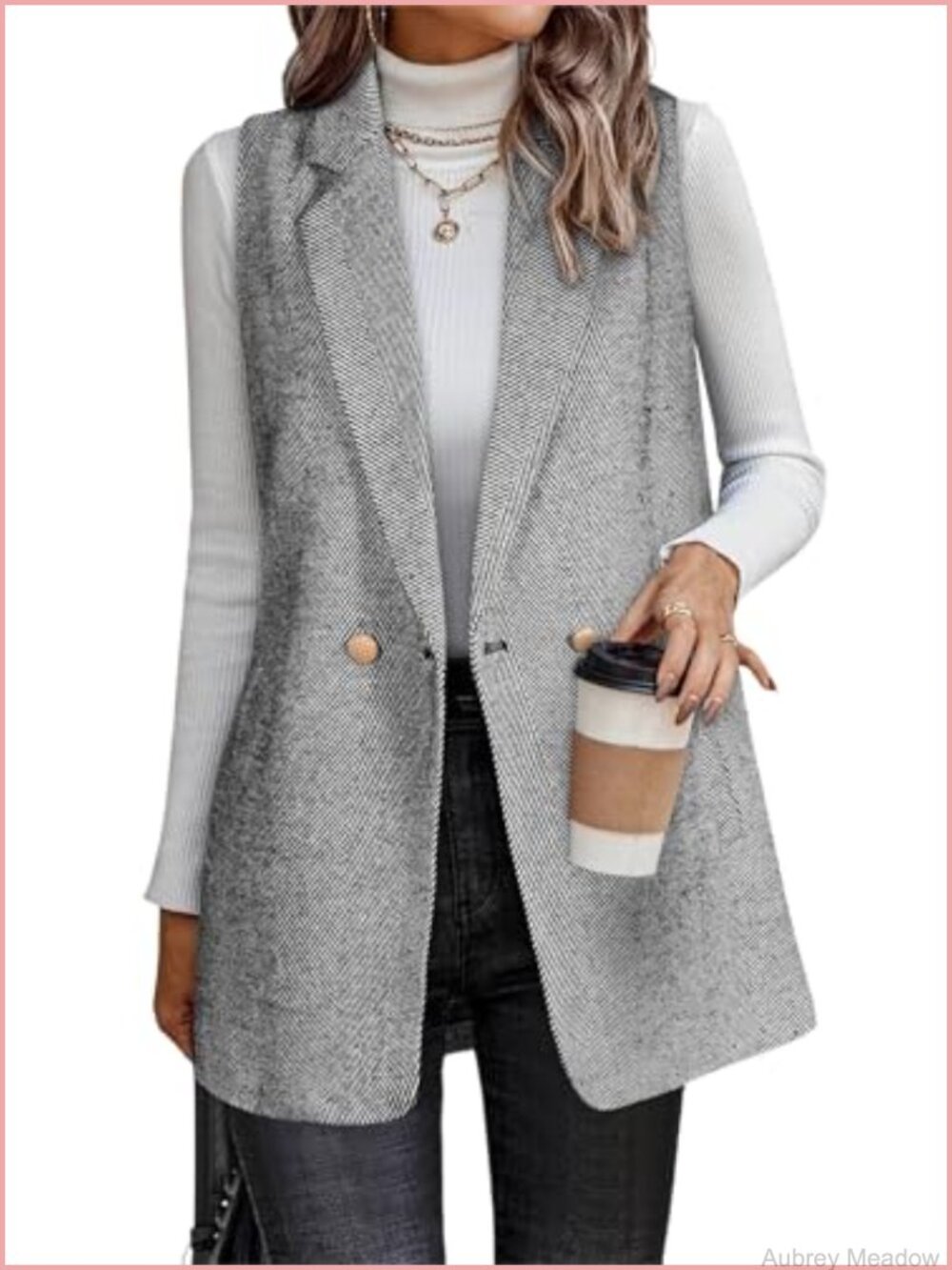 Sleeveless Blazer Cardigan Vest with Pockets Fall Winter